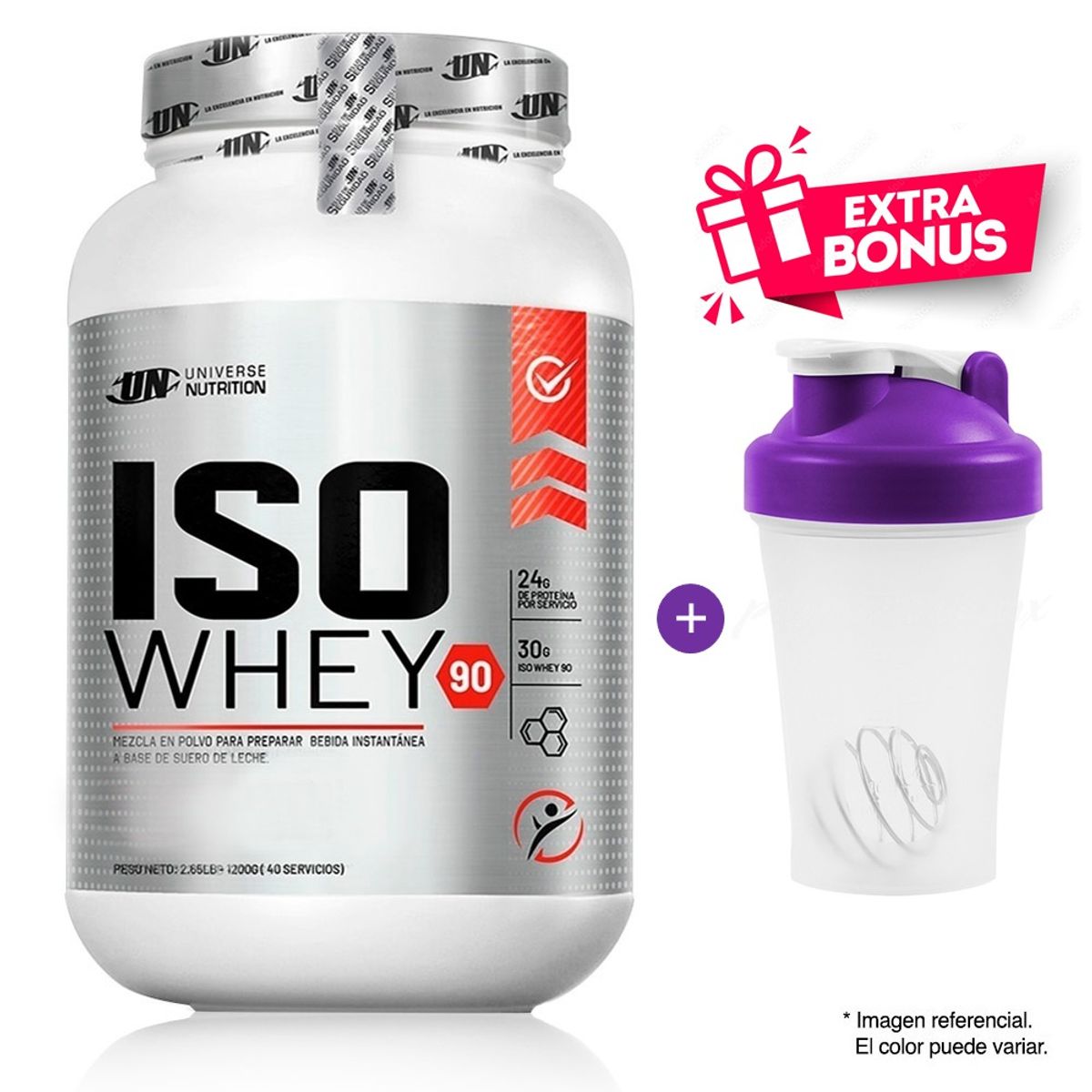 UNIVERSE NUTRITION - Iso Whey 90 1100 Gr / 1.1 Kg - Un Cookies and Cream + SHAKER