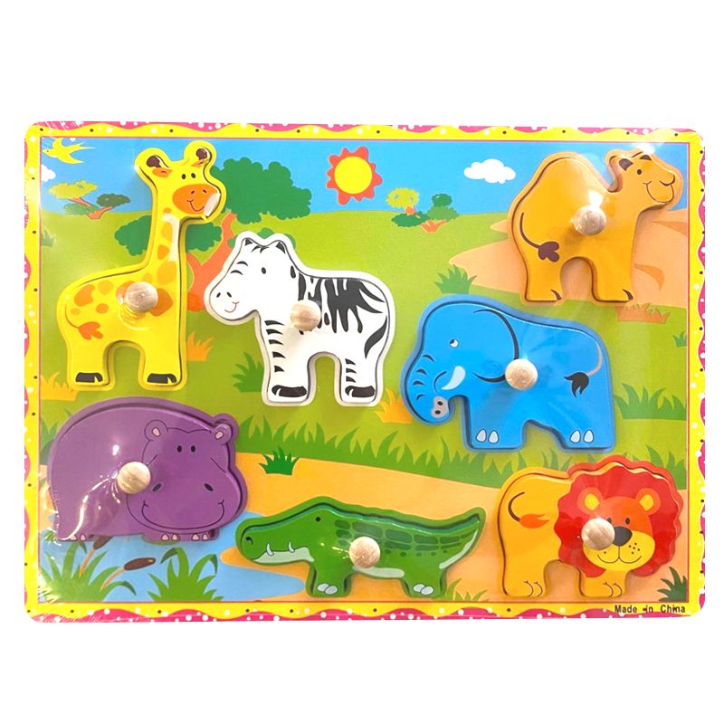 GENERICO - Rompecabeza en Alto Relieve con Pin Animales Selvaticos