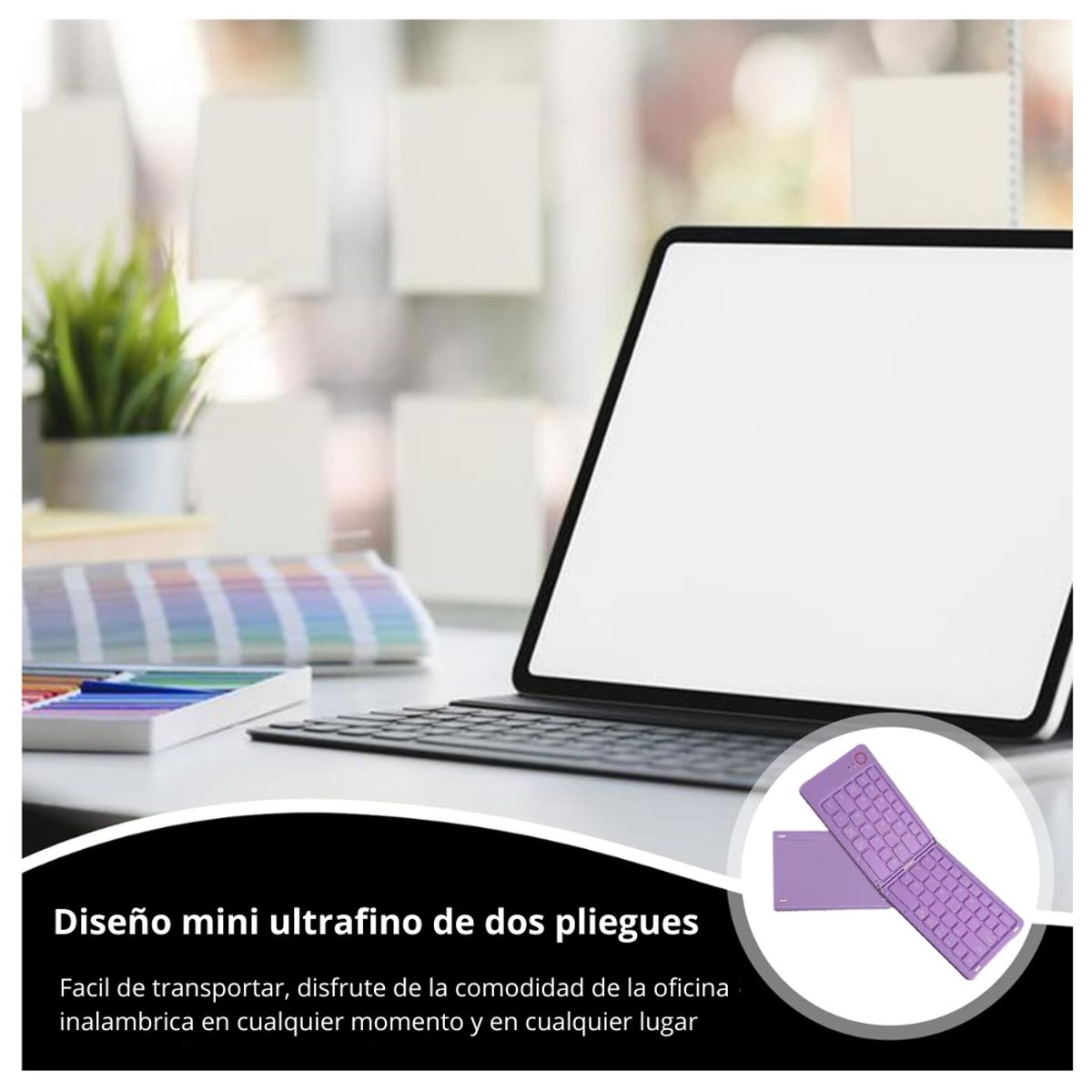 SEISA - Mini Teclado Portatil Bluetooth Inalámbrico Plegable