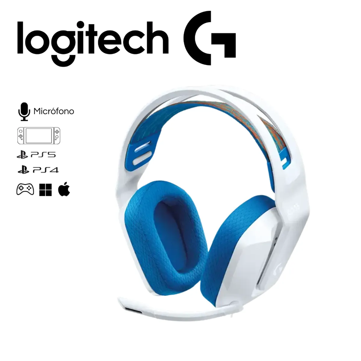 LOGITECH - Audifono Logitech G335 Con Microfono Blanco