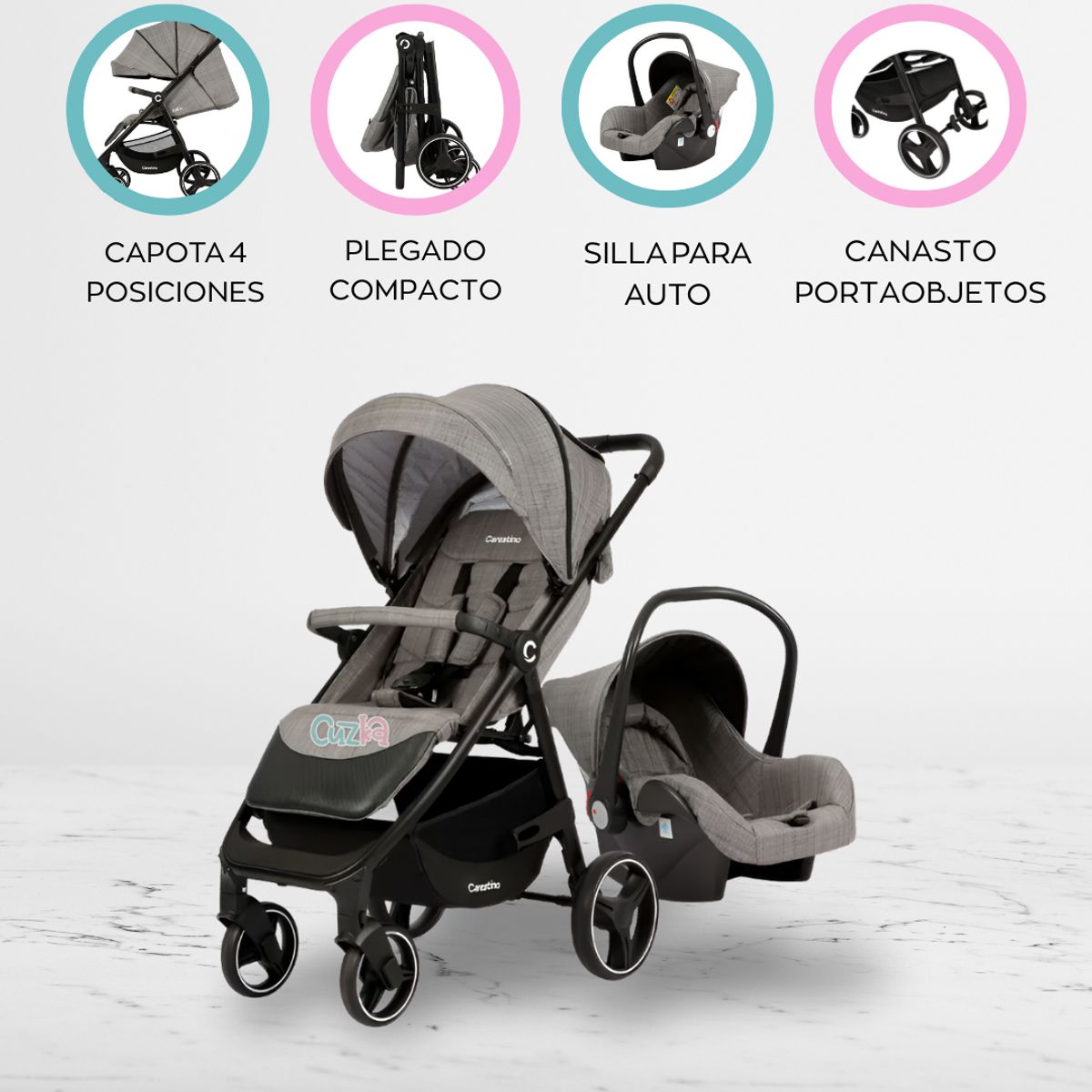CARESTINO - Coche «KIEV» Accesorios Grey