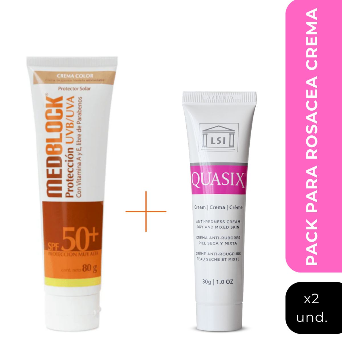 MEDBLOCK - Pack Rosácea en Crema QUASIX CREMA Y MEDBLOCK COLOR