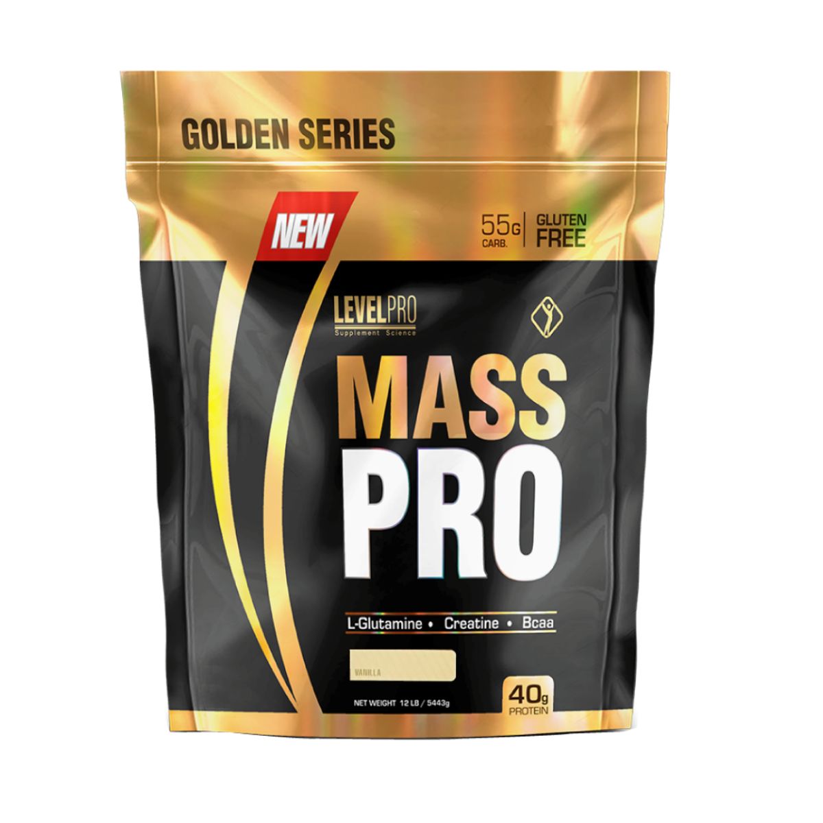 LEVEL PRO - PROTEÍNA MASS PRO 12 LB VAINILLA + 3 XB
