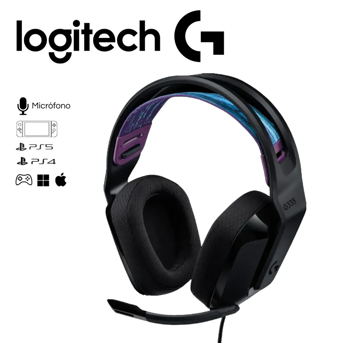 LOGITECH - Audifono Logitech G335 Con Microfono Negro
