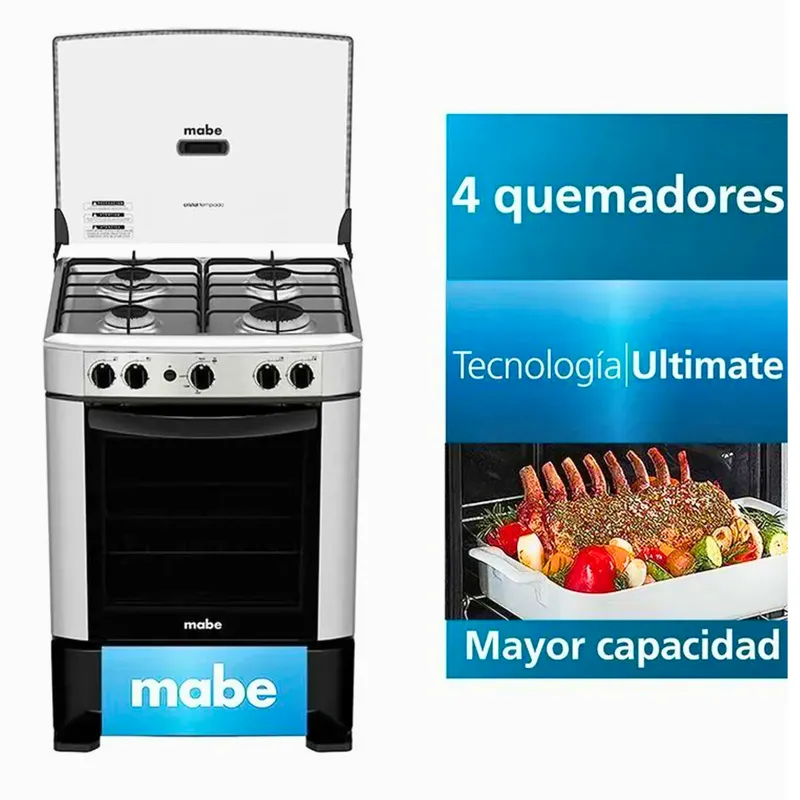 MABE - Cocina Mabe a Gas 4 Hornillas Inoxidable CMP6014AG0