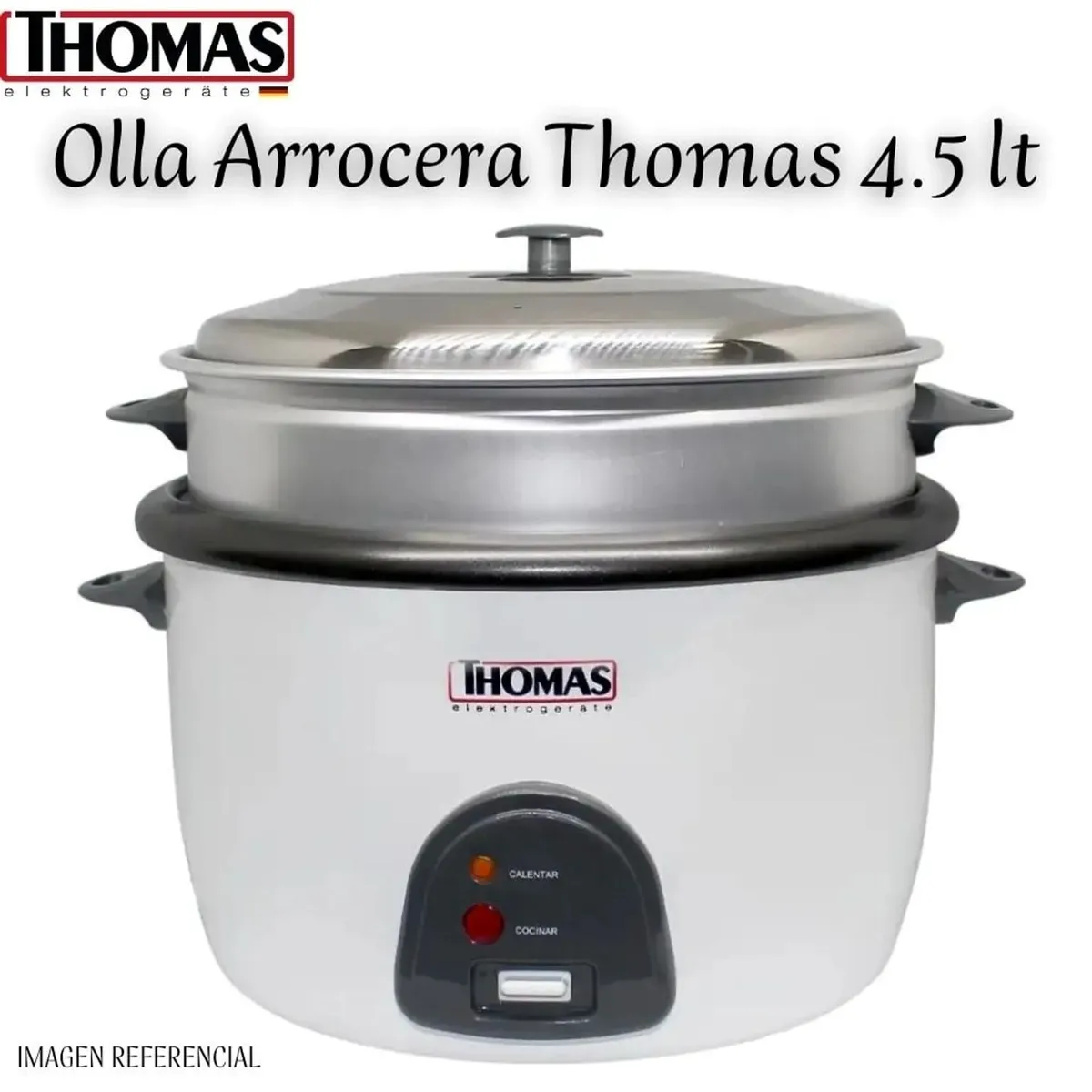 THOMAS - Olla Arrocera 45lt con vaporera TH-45P