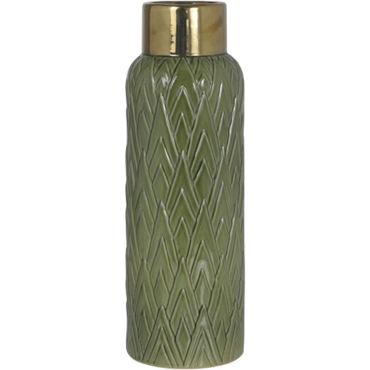 CONCEPT - FLORERO VERDE CON DORADO