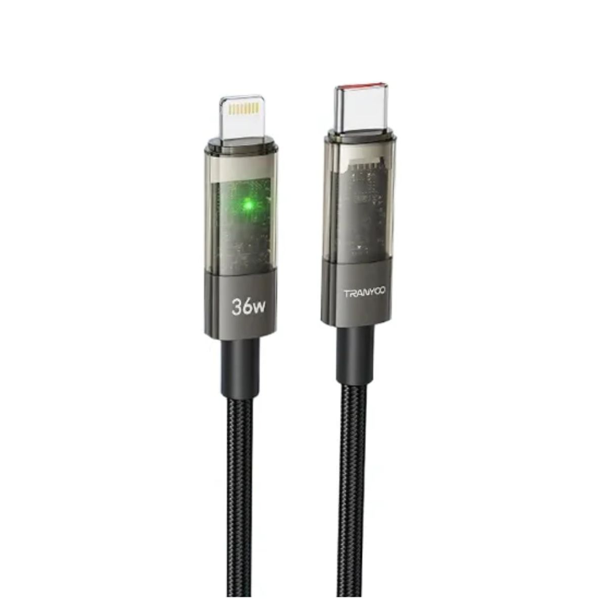 TRANYOO - Cable Cargador Celular Lightning 120cm 36w Carga Rapida Original