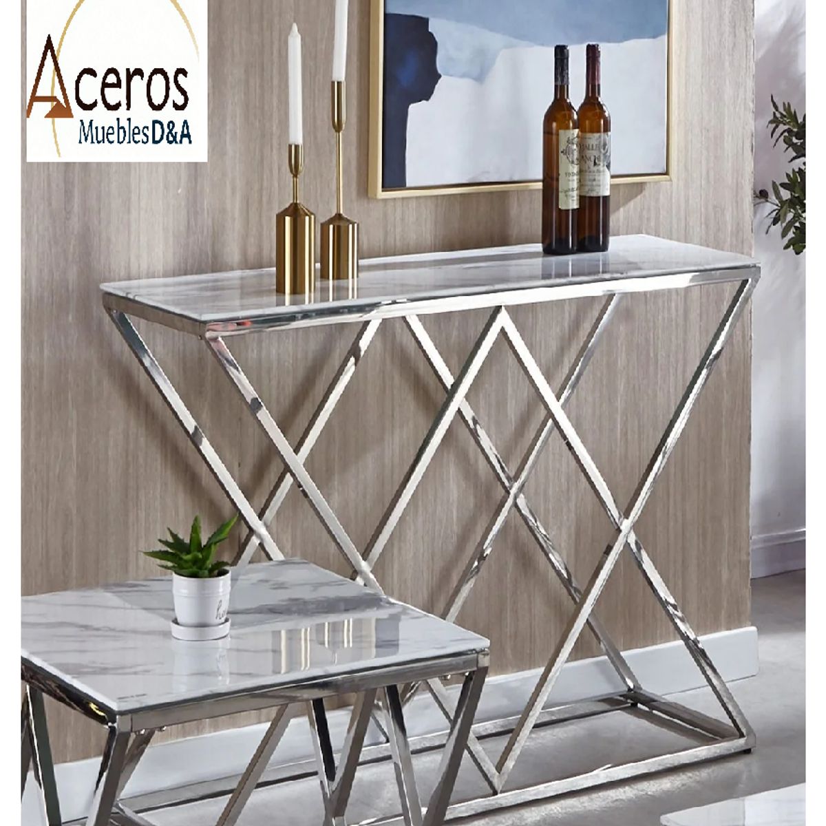 GENERICO - Consola Recibidor PARIS Acero Inoxidable