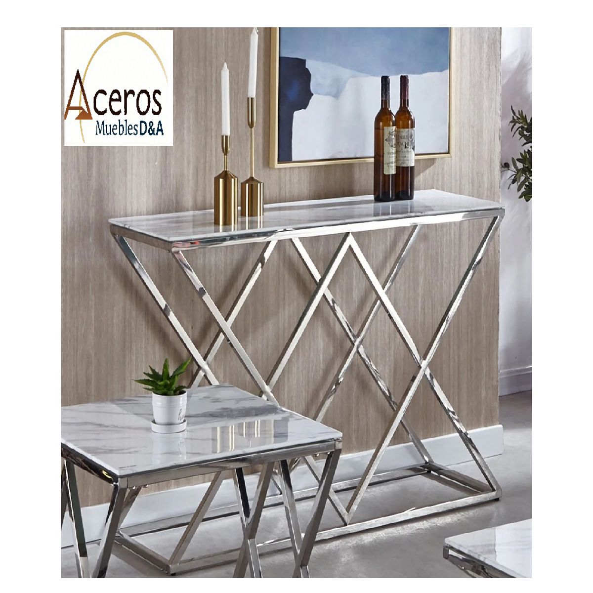 GENERICO - Consola Recibidor PARIS Acero Inoxidable