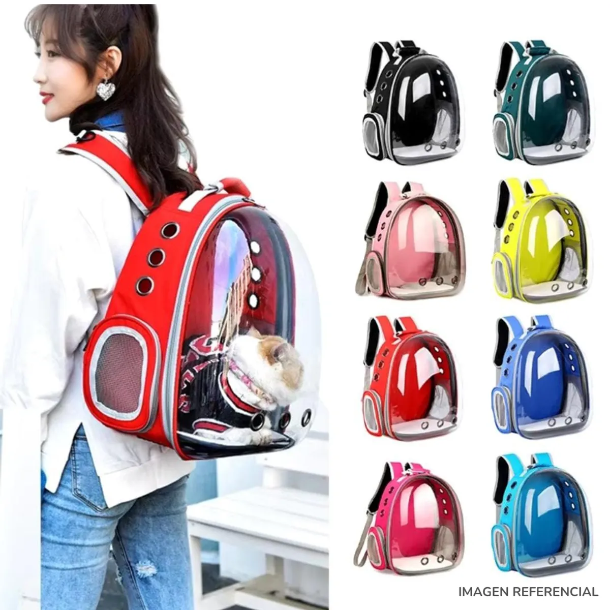 INSPIRA MARKET - Mochila Transportadora para Mascotas Gatos