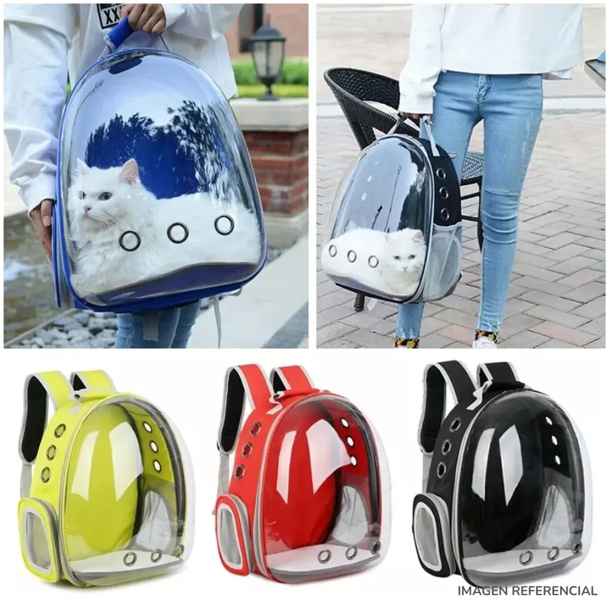 INSPIRA MARKET - Mochila Transportadora para Mascotas Gatos