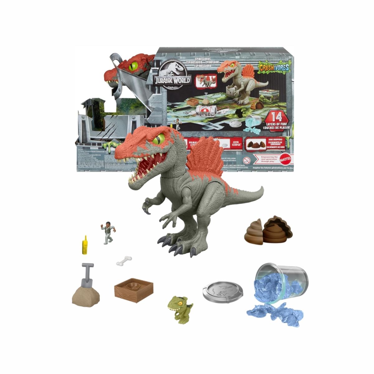 MATTEL - Jurassic World Crushivores Mattel Cage Crasher Spinosaurus