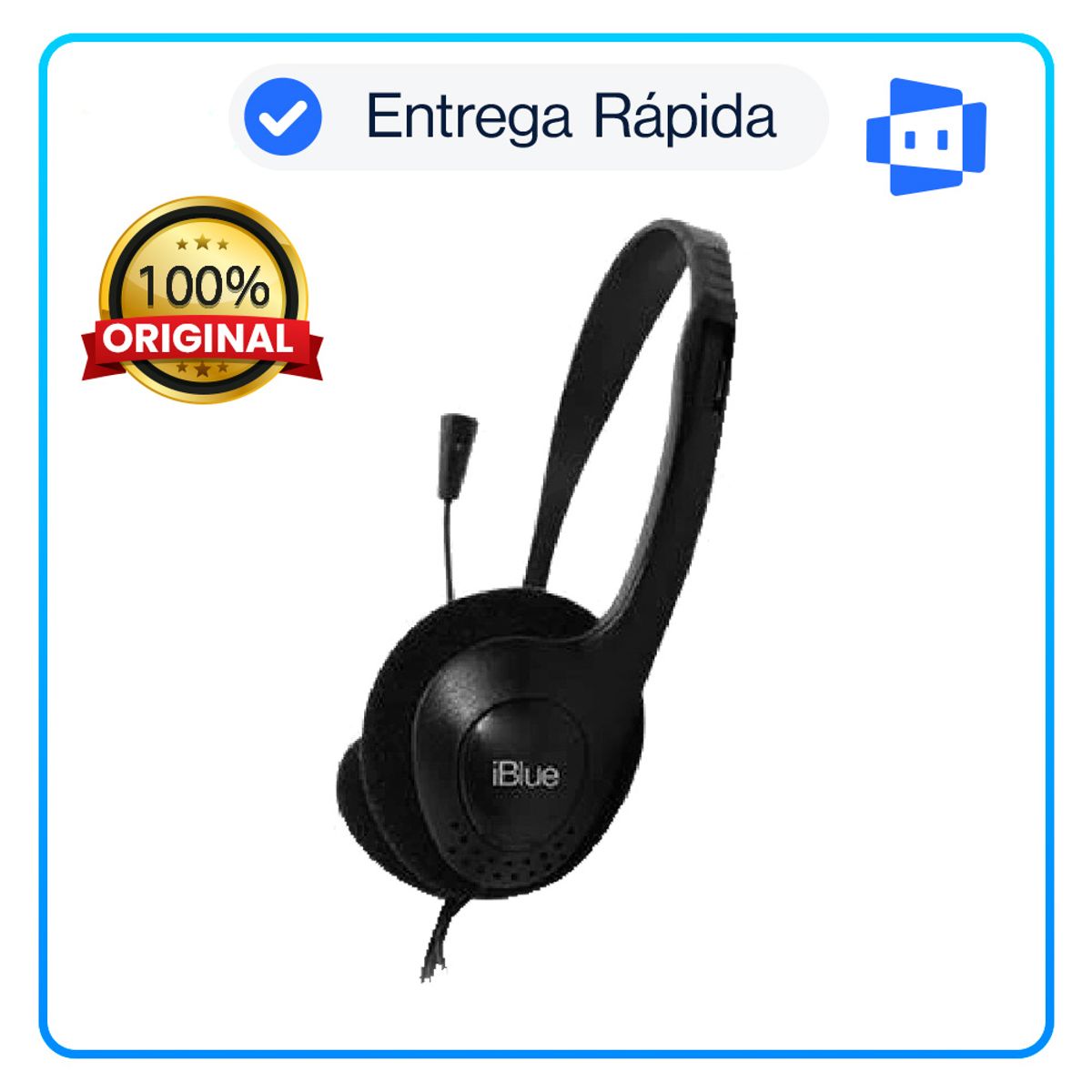 IBLUE - Audífono con Micrófono iBlue HS-2001BK 35mm Negro