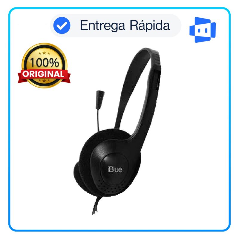 IBLUE - Audífono con Micrófono iBlue HS-2001BK 35mm Negro
