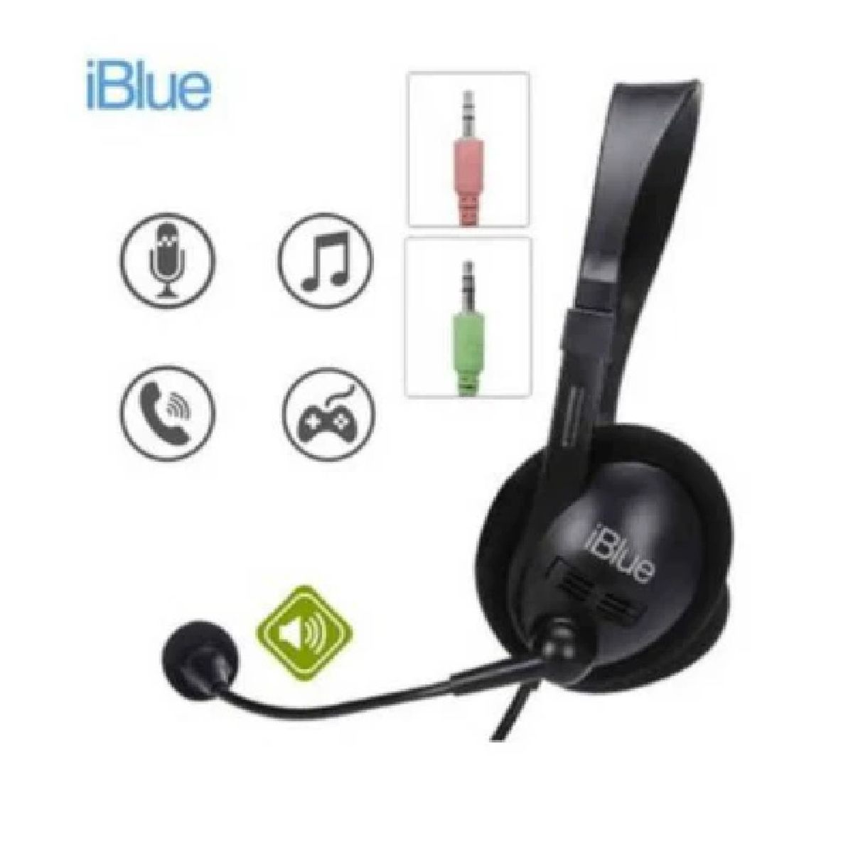 IBLUE - Audífono con Micrófono iBlue HS-2001BK 35mm Negro