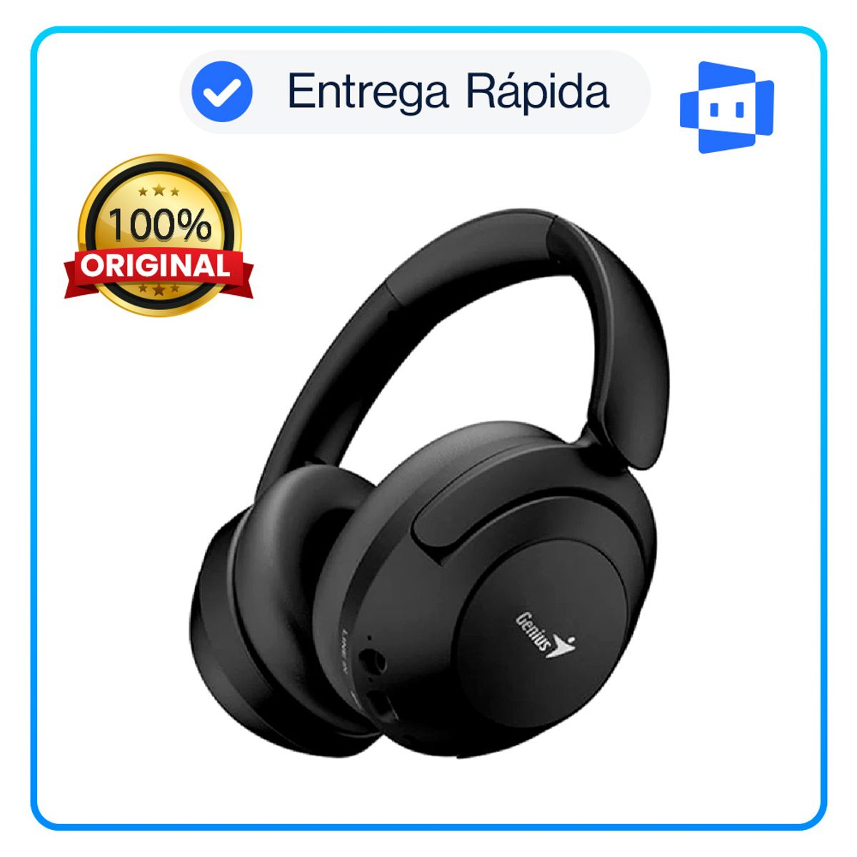 GENIUS - Audífono con Micrófono Genius HS-810BT Bluetooth 5.3 Plegable 40mm – Negro