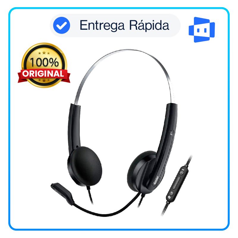 GENIUS - Audífono con Micrófono Genius HS-220U USB-C con Botón Copilot  Negro