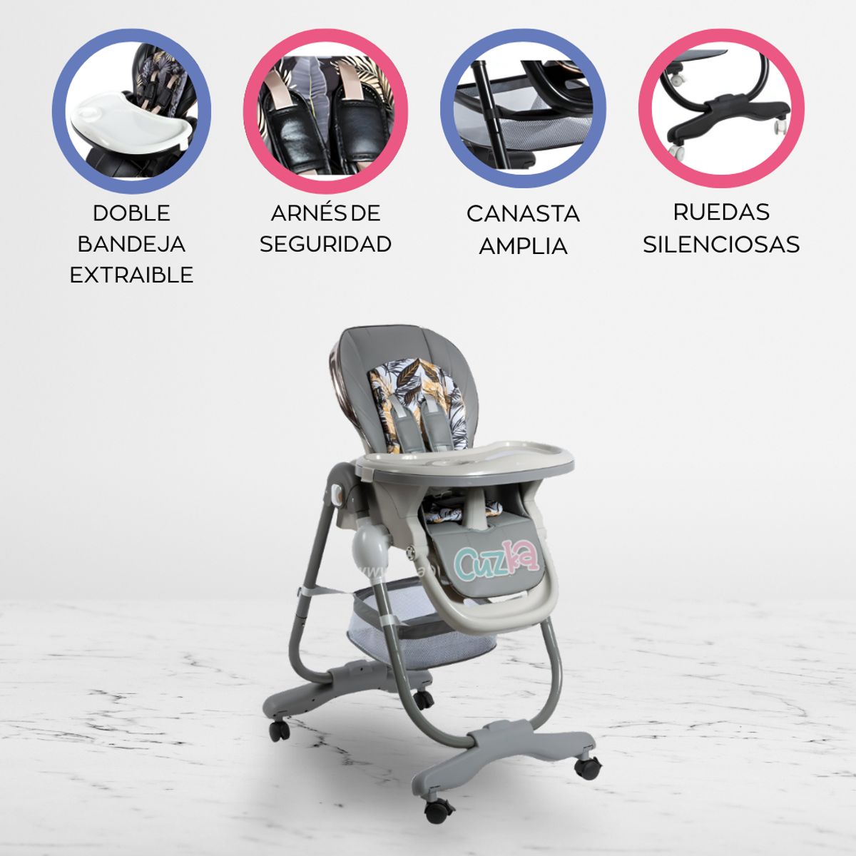 EBABY - Silla de Comer «YAMI» Grey