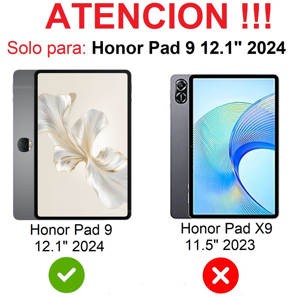 GENERICO - Funda Giratoria + Mica de Vidrio  + Lapiz Honor Pad 9 12.1 Modelo 2024