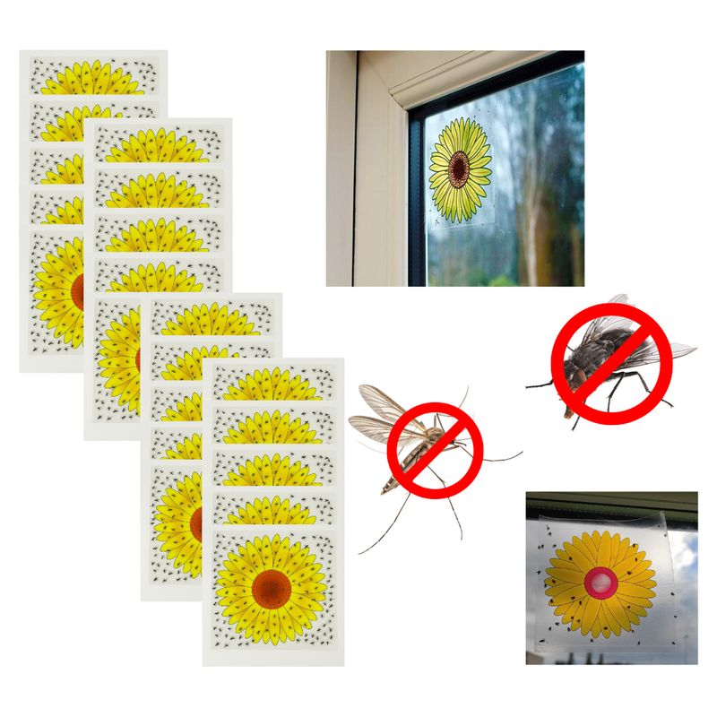 GENERICO - X20 TRAMPAS DE VENTANA PARA MOSCAS MOSQUITO DE GIRASOL