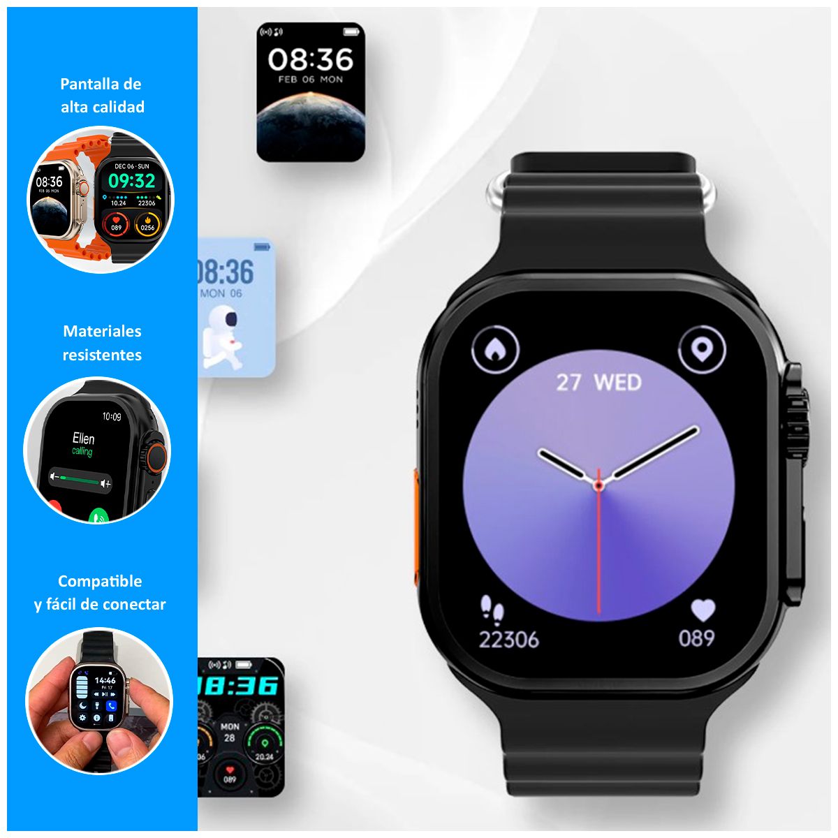 GENERICO - Smartwatch i9 Ultra Max con Pantalla IPS Negro
