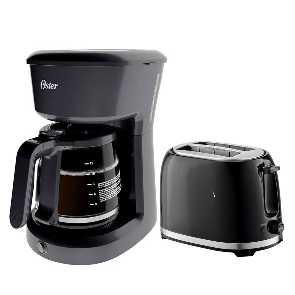 OSTER - Combo Cafetera Oster 12 tazas Filtro BVSTDCS12B + Tostadora Imaco