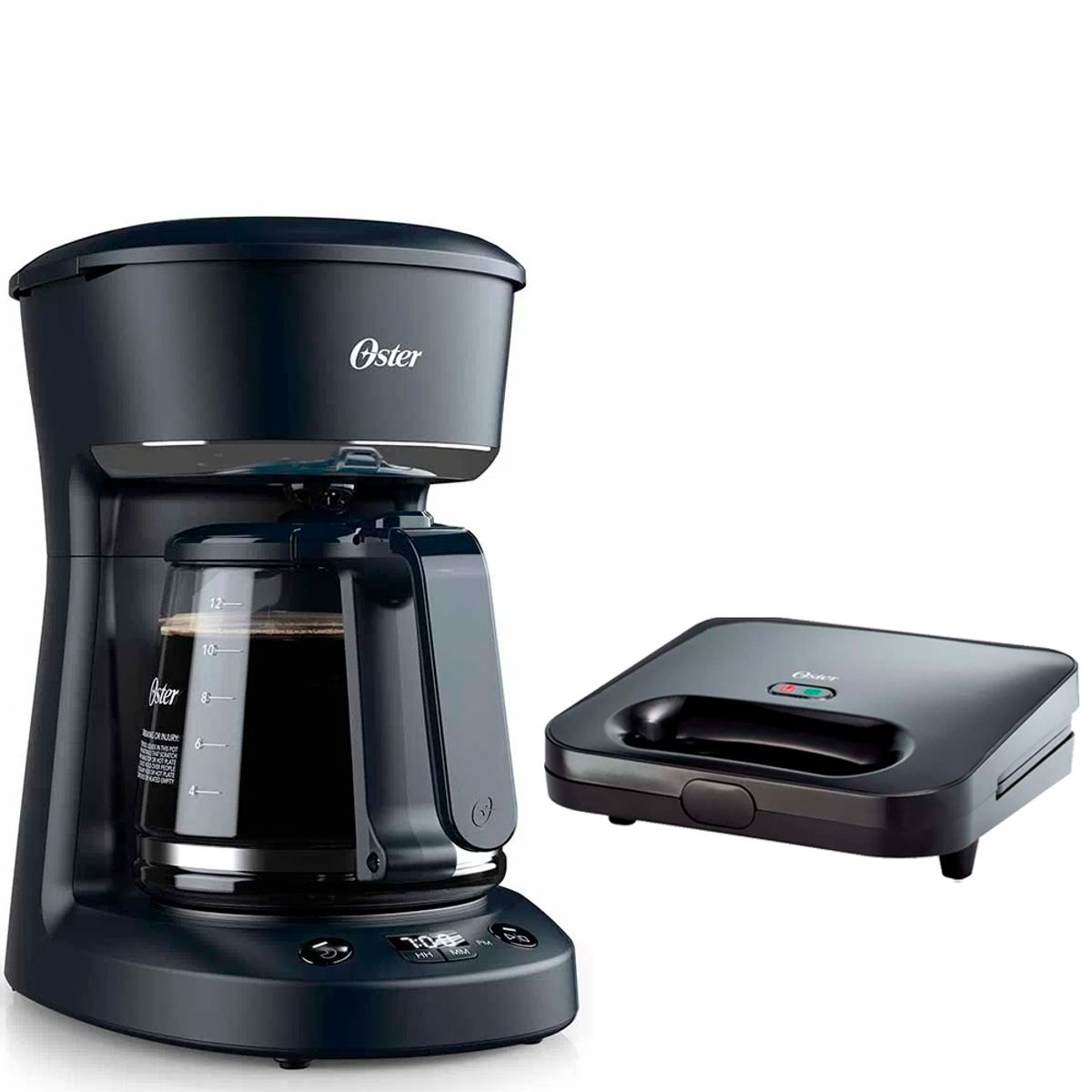 OSTER - Cafetera Programable Oster 12 Tazas BVSTDCP12B  Sandwichera CKSTSM2885