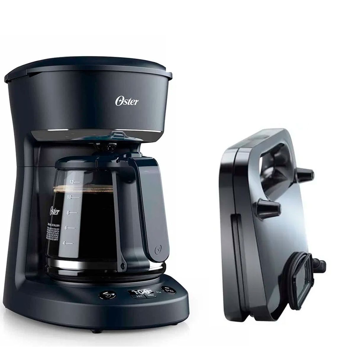 OSTER - Cafetera Programable Oster 12 Tazas BVSTDCP12B  Sandwichera CKSTSM2885