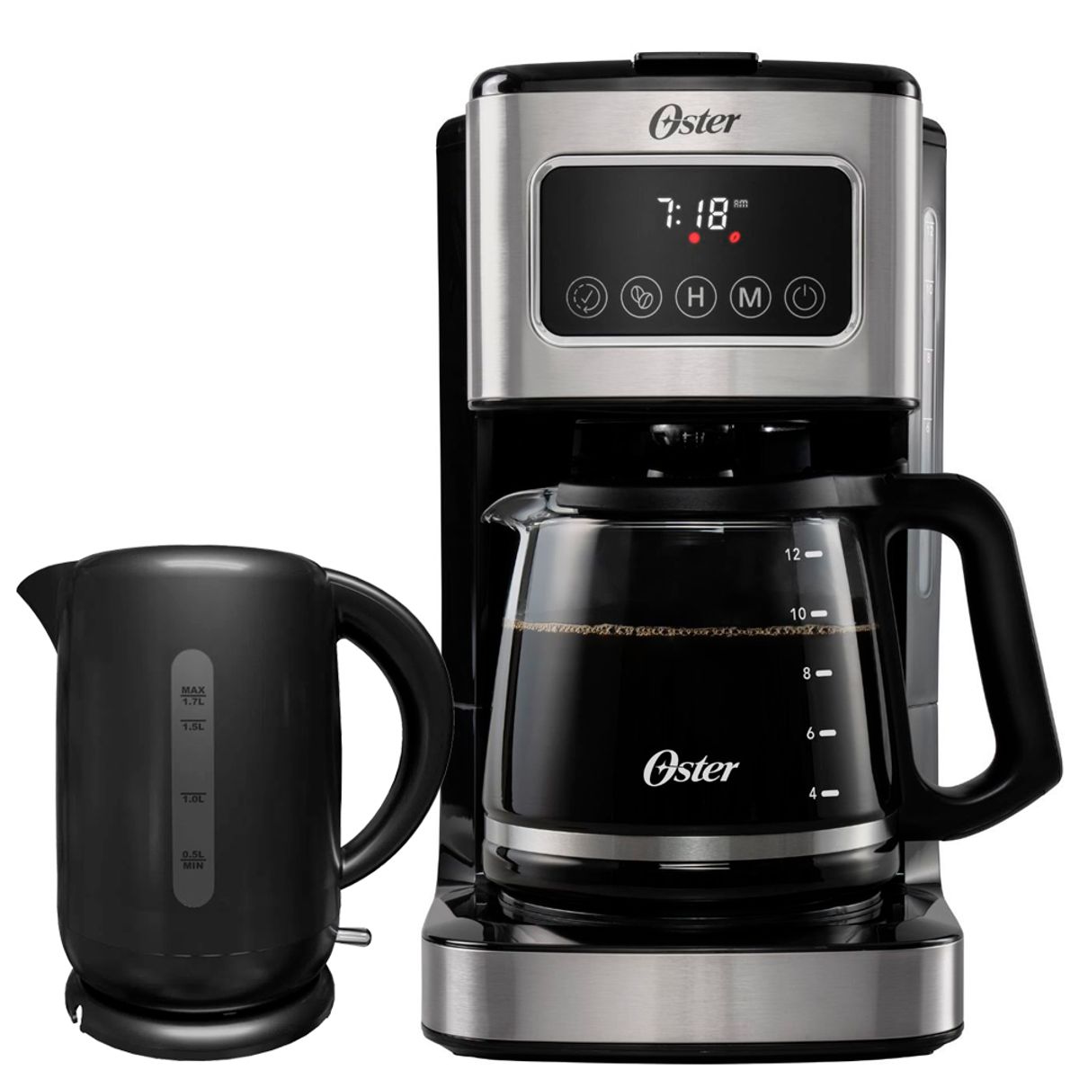 OSTER - Cafetera Oster 12 Tazas Programable BVSTDC4403 + Hervidor Electrico