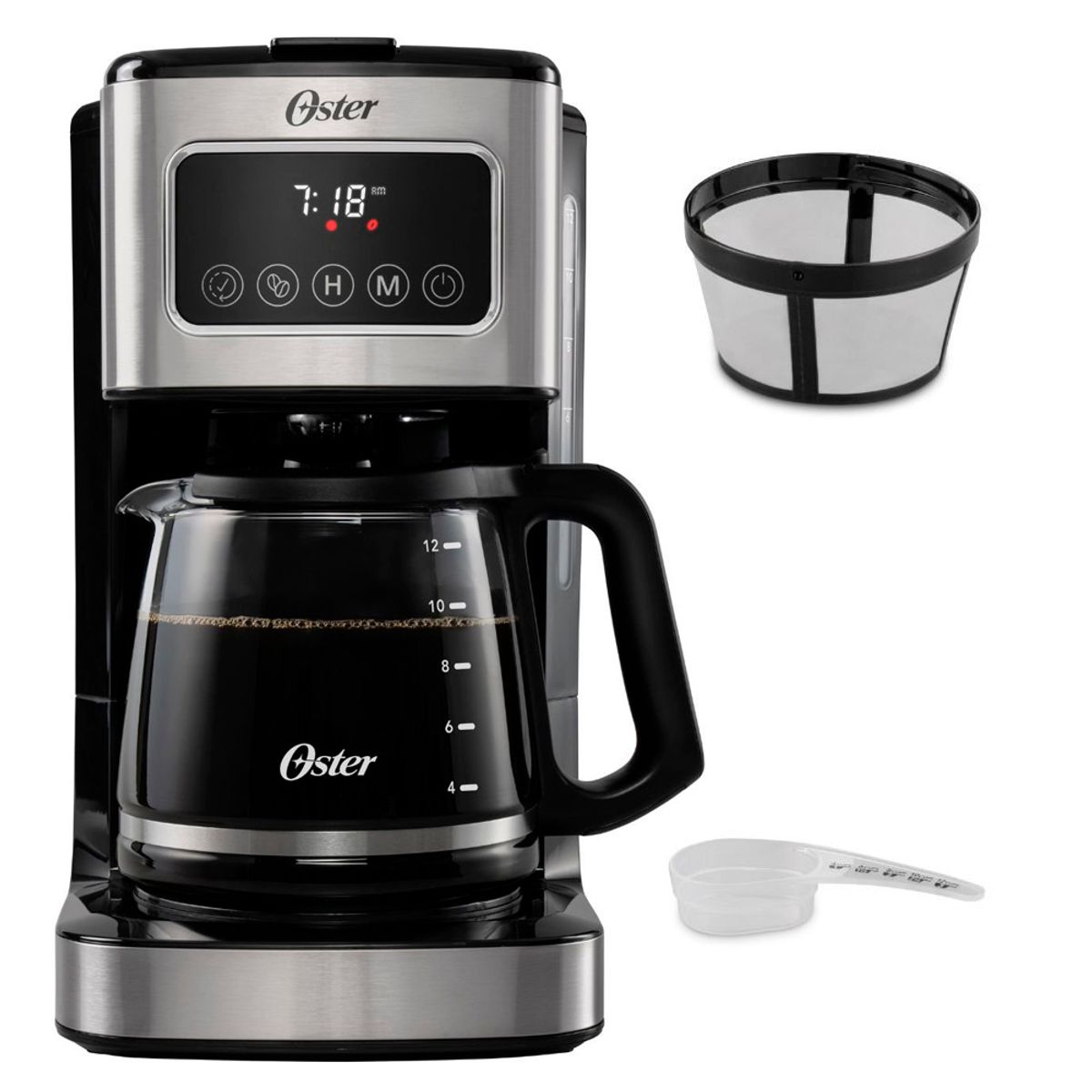 OSTER - Cafetera Oster 12 Tazas Programable BVSTDC4403 + Hervidor Electrico