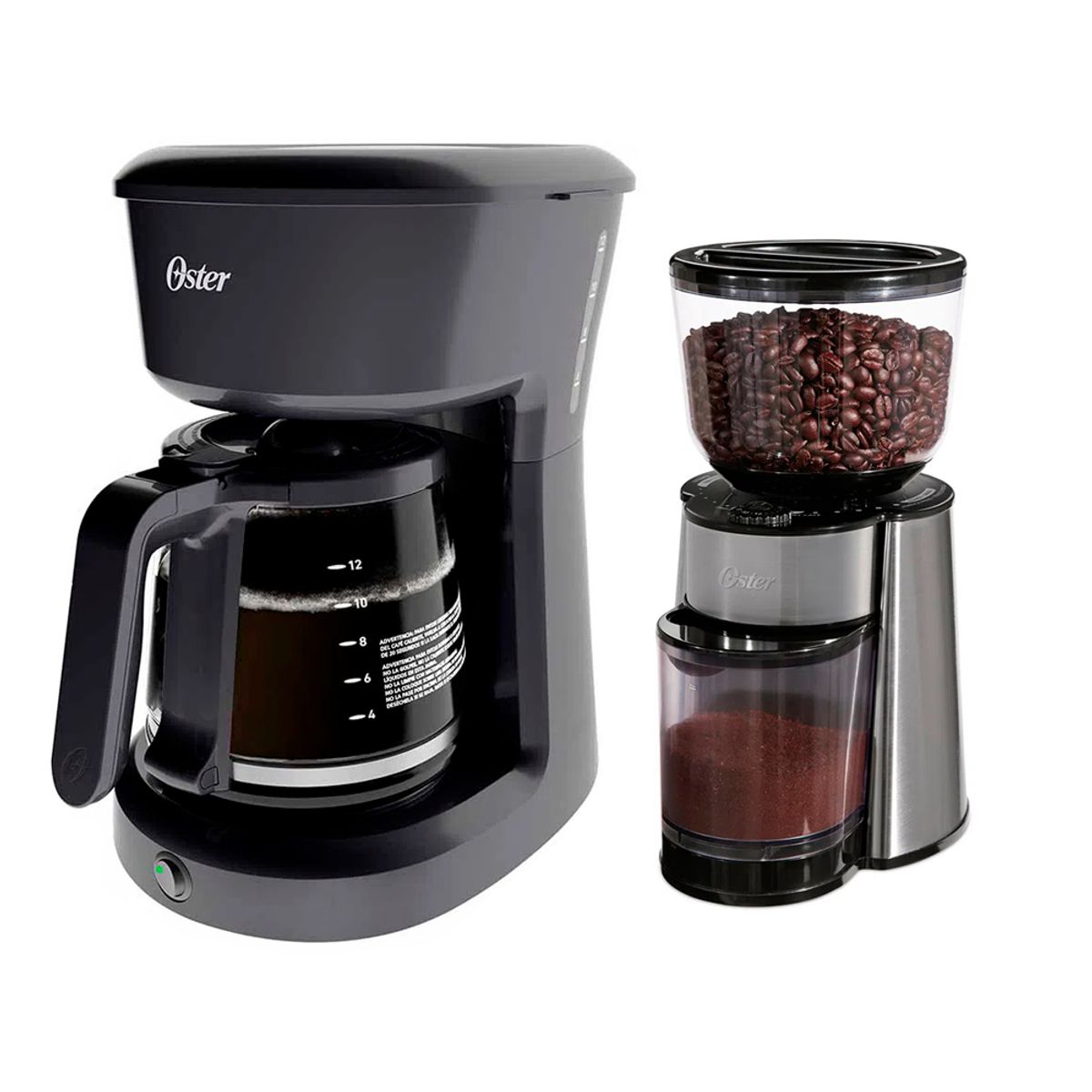 OSTER - Cafetera Oster de 12 Tazas BVSTDCS12B + Molinillo de Cafe Oster