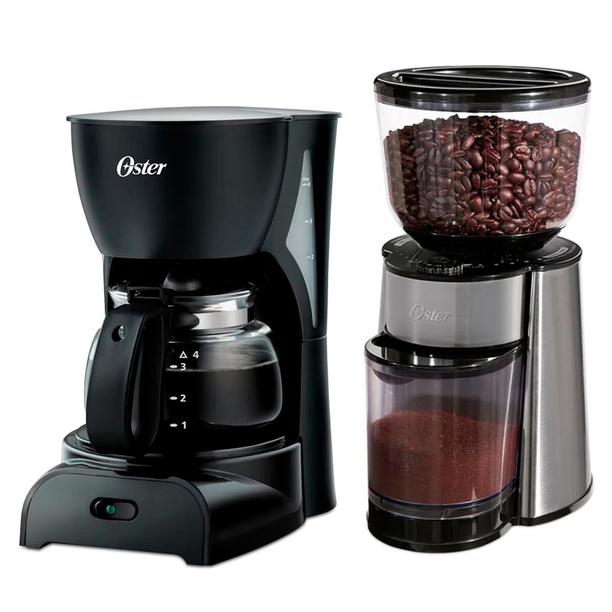 OSTER - Cafetera Oster 4 Tazas BVSTDCDR5B + Molinillo de Cafe BVSTBMH23