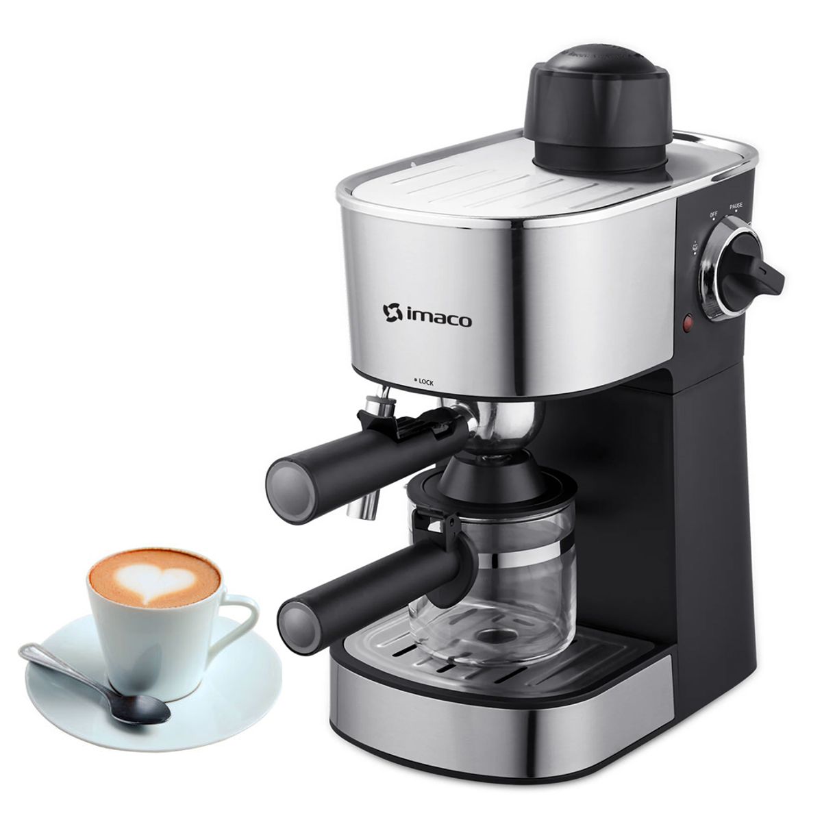 IMACO - Cafetera Imaco Espresso 4 Tazas 3.5 Bares IECM3503