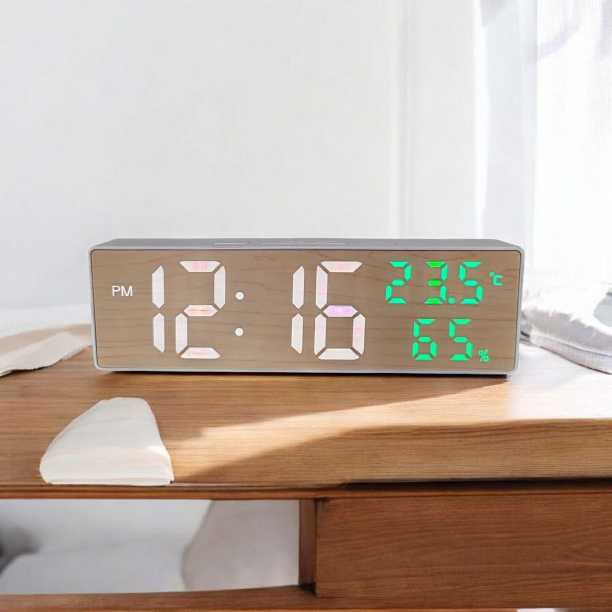 GENERICO - Reloj Digital Para Escritorio con Temperatura y Humedad