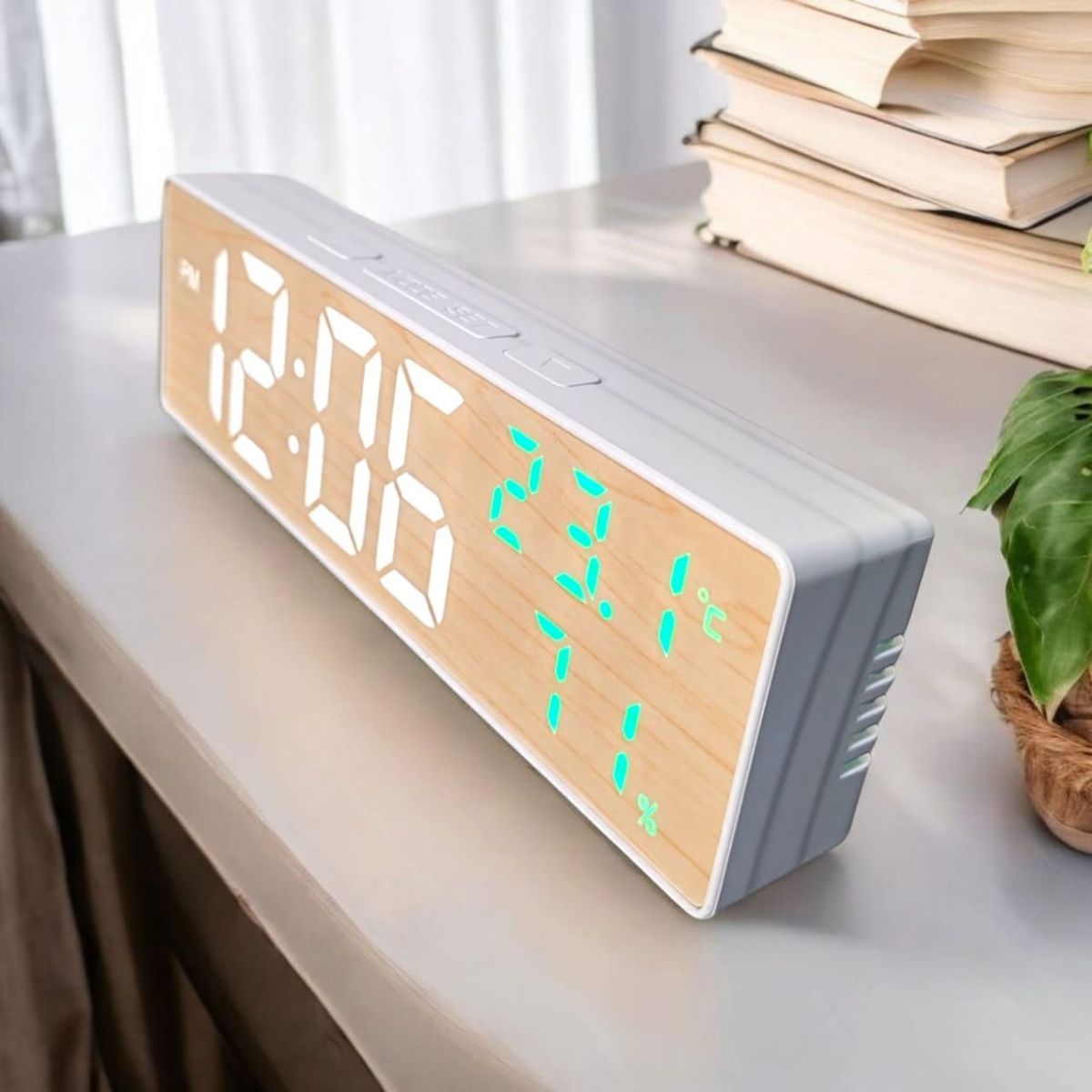 GENERICO - Reloj Digital Para Escritorio con Temperatura y Humedad