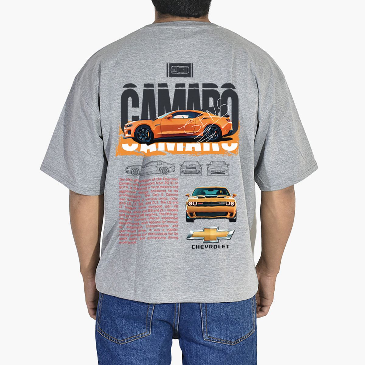 YONISTERS CLOTHING - Polo Oversize Algodón Gris Claro Modelo Camaro Yonisters Clothing