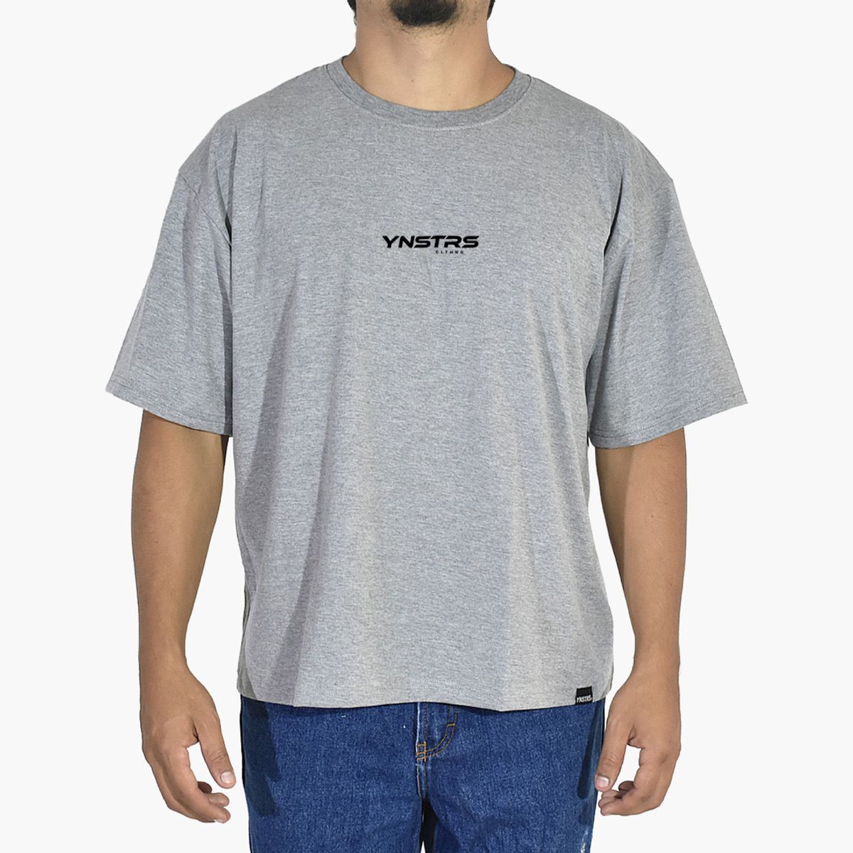 YONISTERS CLOTHING - Polo Oversize Algodón Gris Claro Modelo Camaro Yonisters Clothing