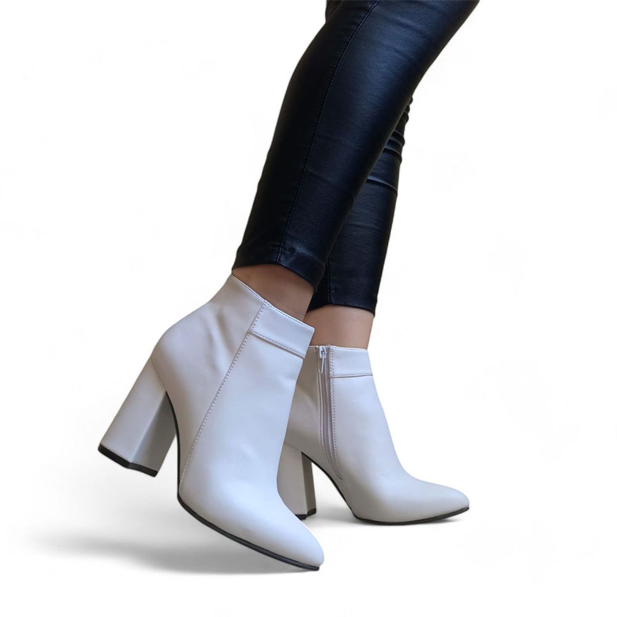 GENERICO - botin mujer taco 9 clasica 2086L-60 color blanco.-