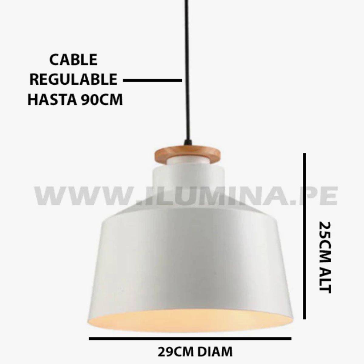 GENERICO - Lámpara Colgante Campana White Led