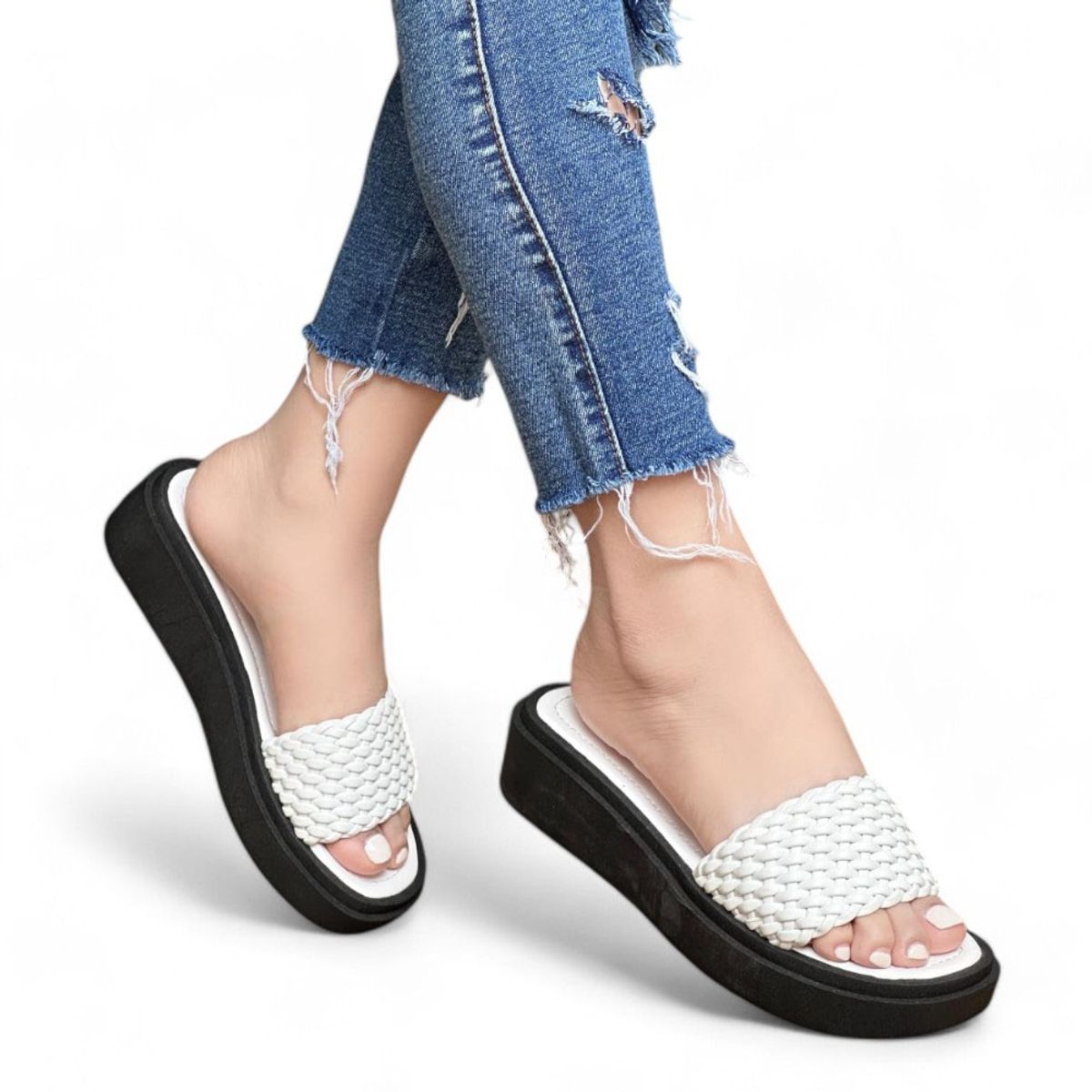 GENERICO - Sandalia Mujer Yomar Trenzado 2086L-43 Color Blanco