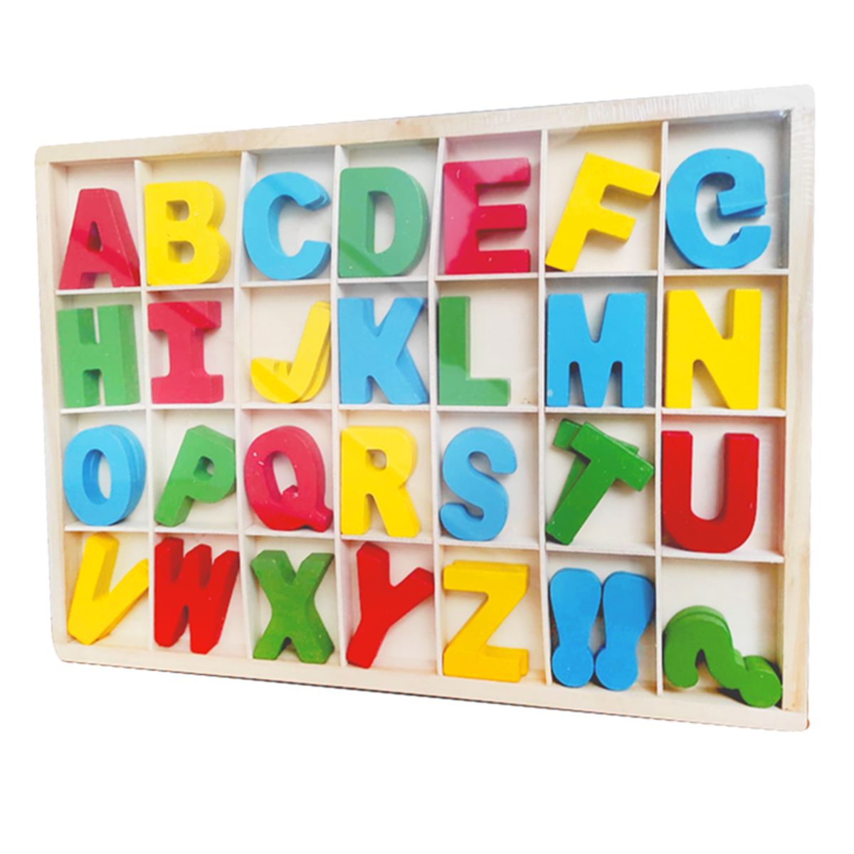 GENERICO - Set De 56 Letras Alfabeto Mayúsculas De Madera Colores