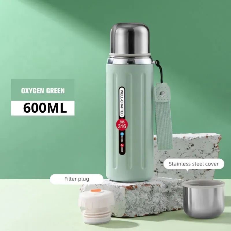 GENERICO - Termo Premium Vacuum 600ml Acero Inoxidable - Verde