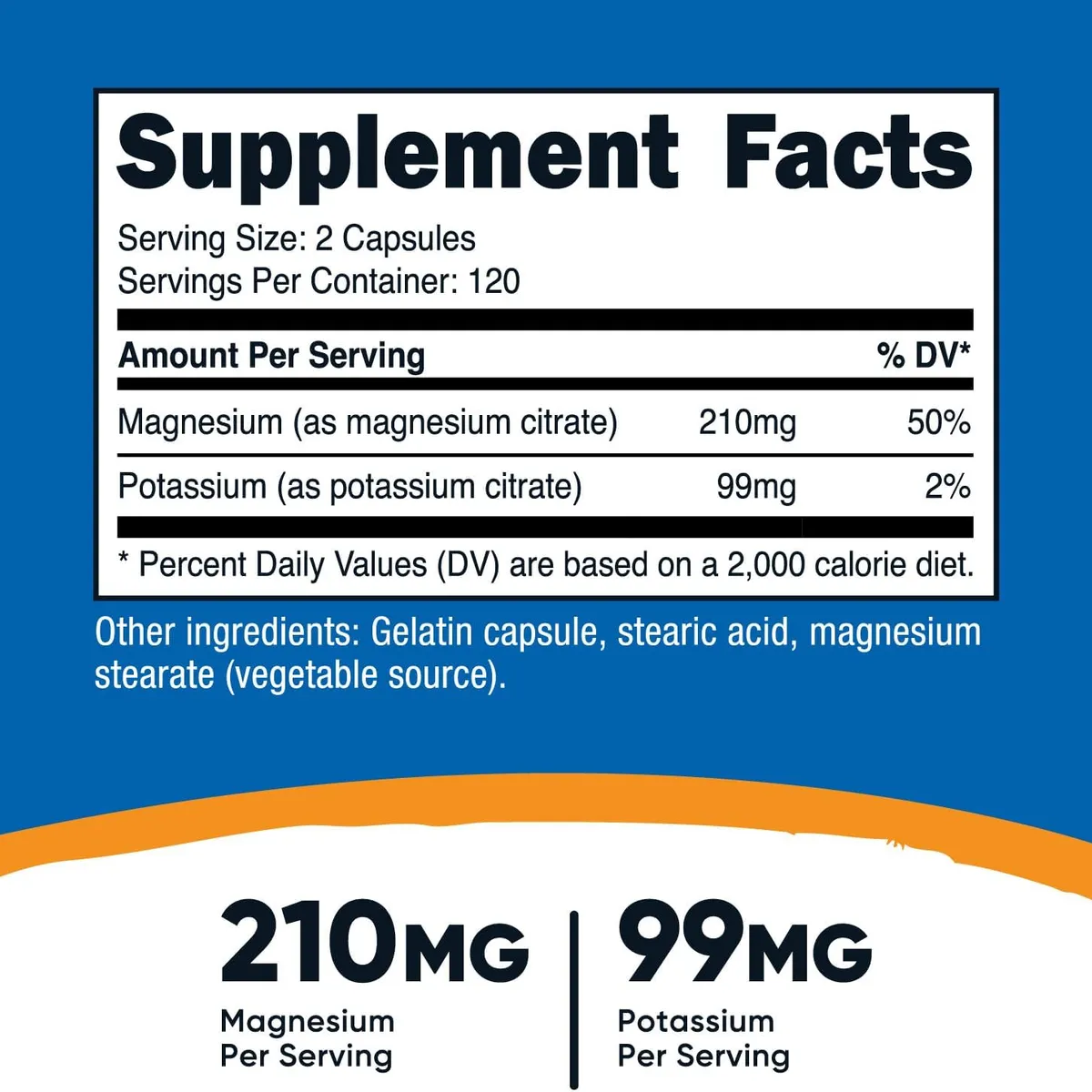 NUTRICOST - Nutricost Citrato De Magnesio Y Potasio 240 Capsulas