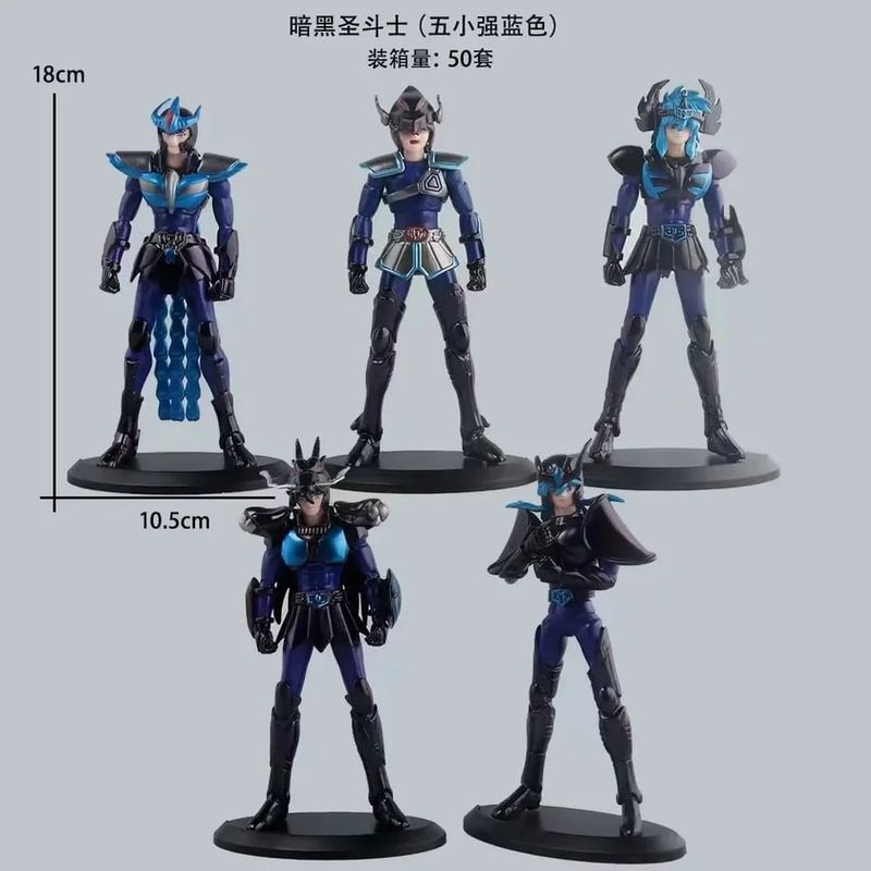 GENERICO - SAINT SEIYA NEGROS 5 UNID 18 CM