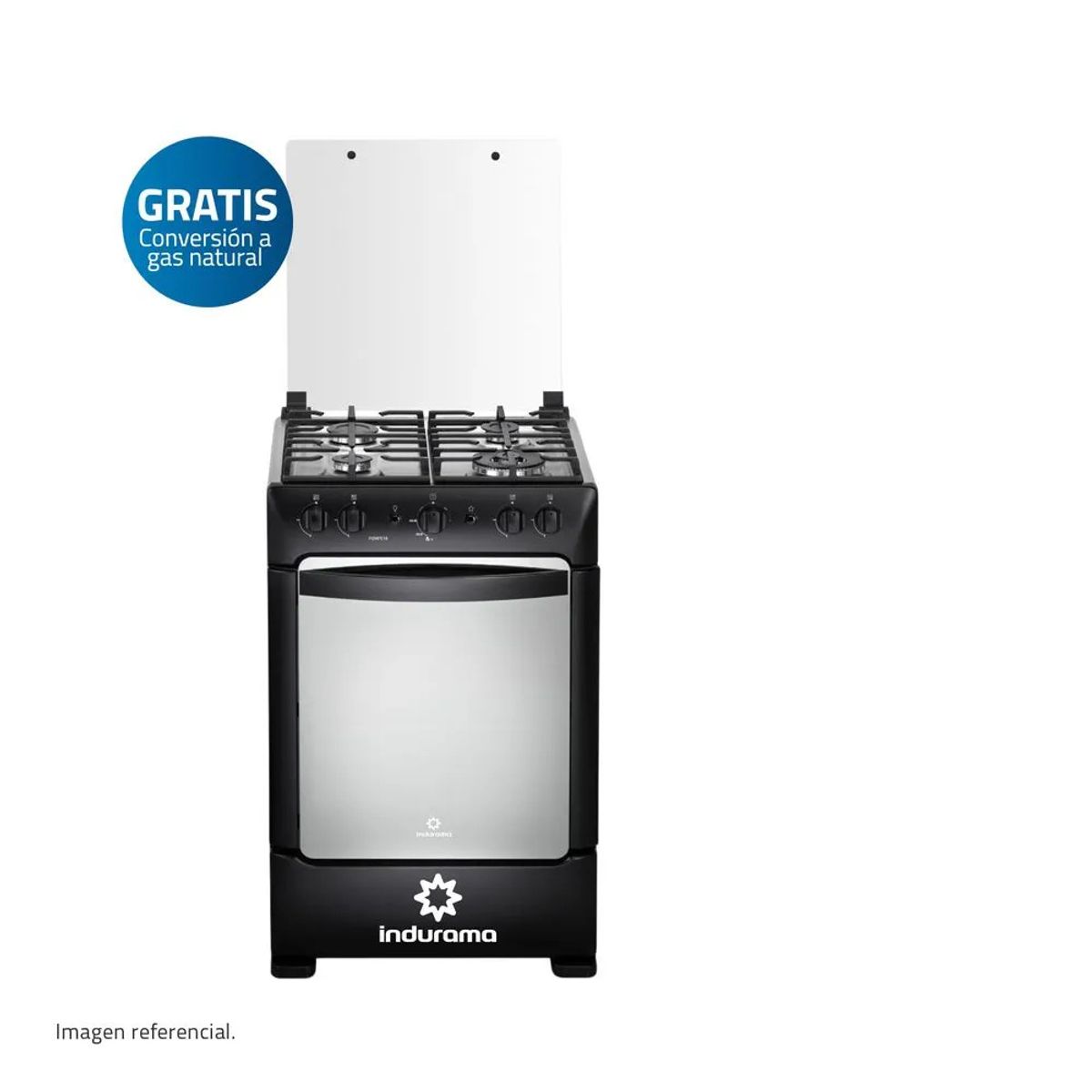 INDURAMA - Cocina a Gas INDURAMA 4 Quemadores POMPEYA ZAFIRO Negro
