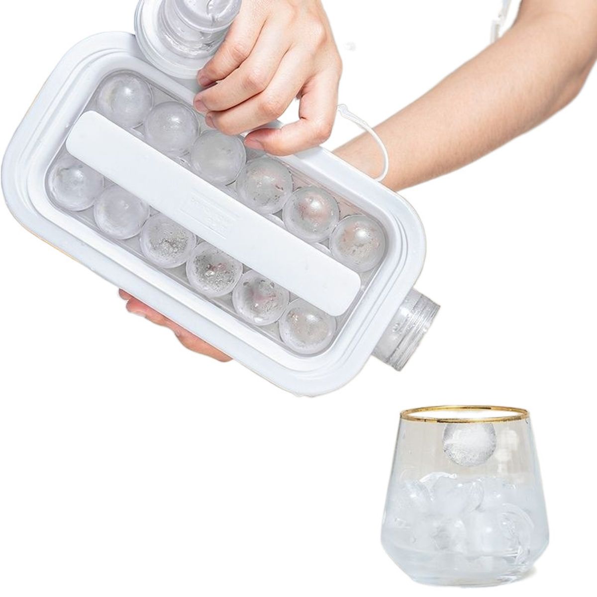 GENERICO - Botella Hielera Portatil 2 en 1 Molde para hacer Hielo en Cubos