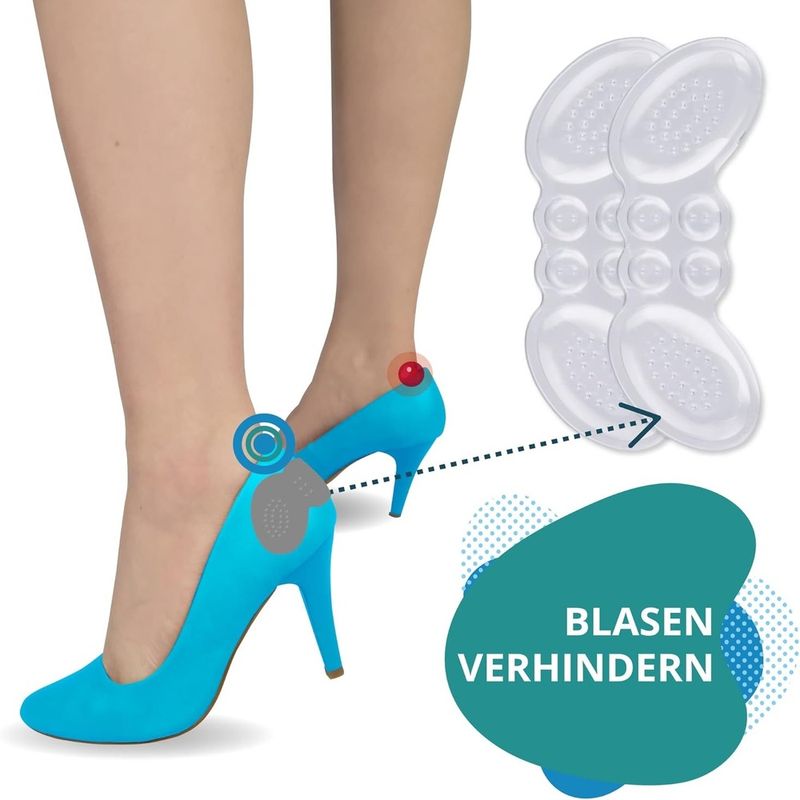 GENERICO - SILICONA PARA EL TALÓN 1 PAR ALMOHADILLAS CÓMODAS