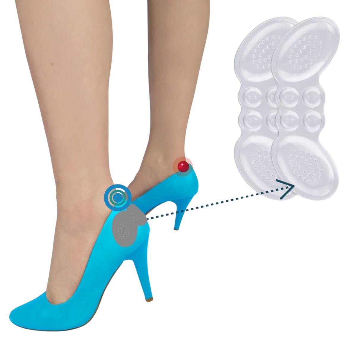 GENERICO - SILICONA PARA EL TALÓN 2 PARES ALMOHADILLAS CÓMODAS