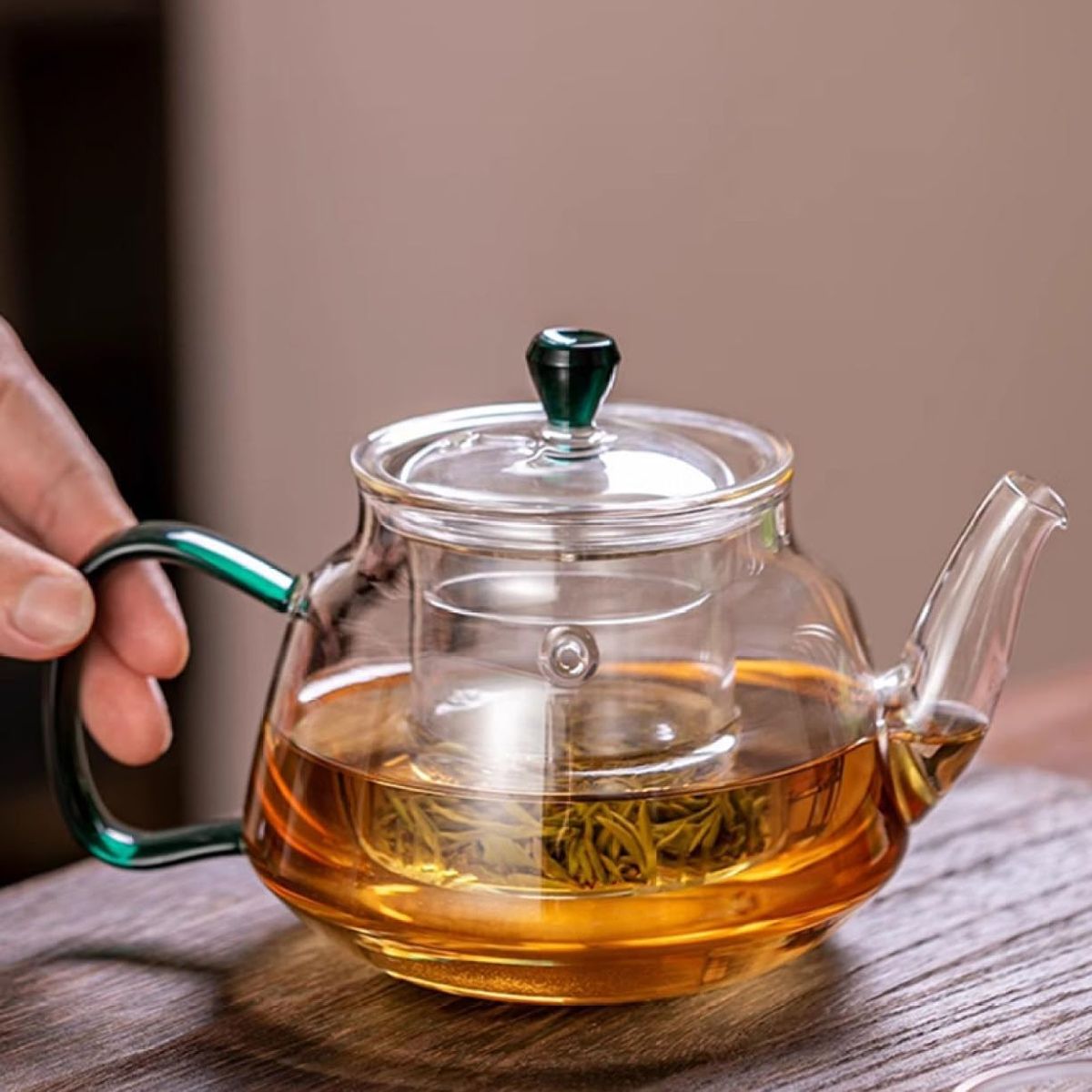 GENERICO - Taza de vidrio con filtro de vidrio 400 ml